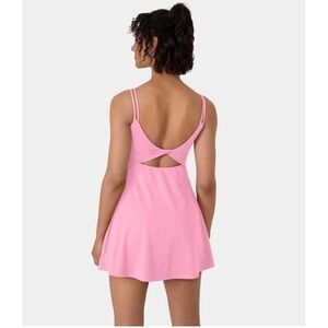 Halara Everyday Cloudful Double Straps Backless Twisted Dress Pink NWT